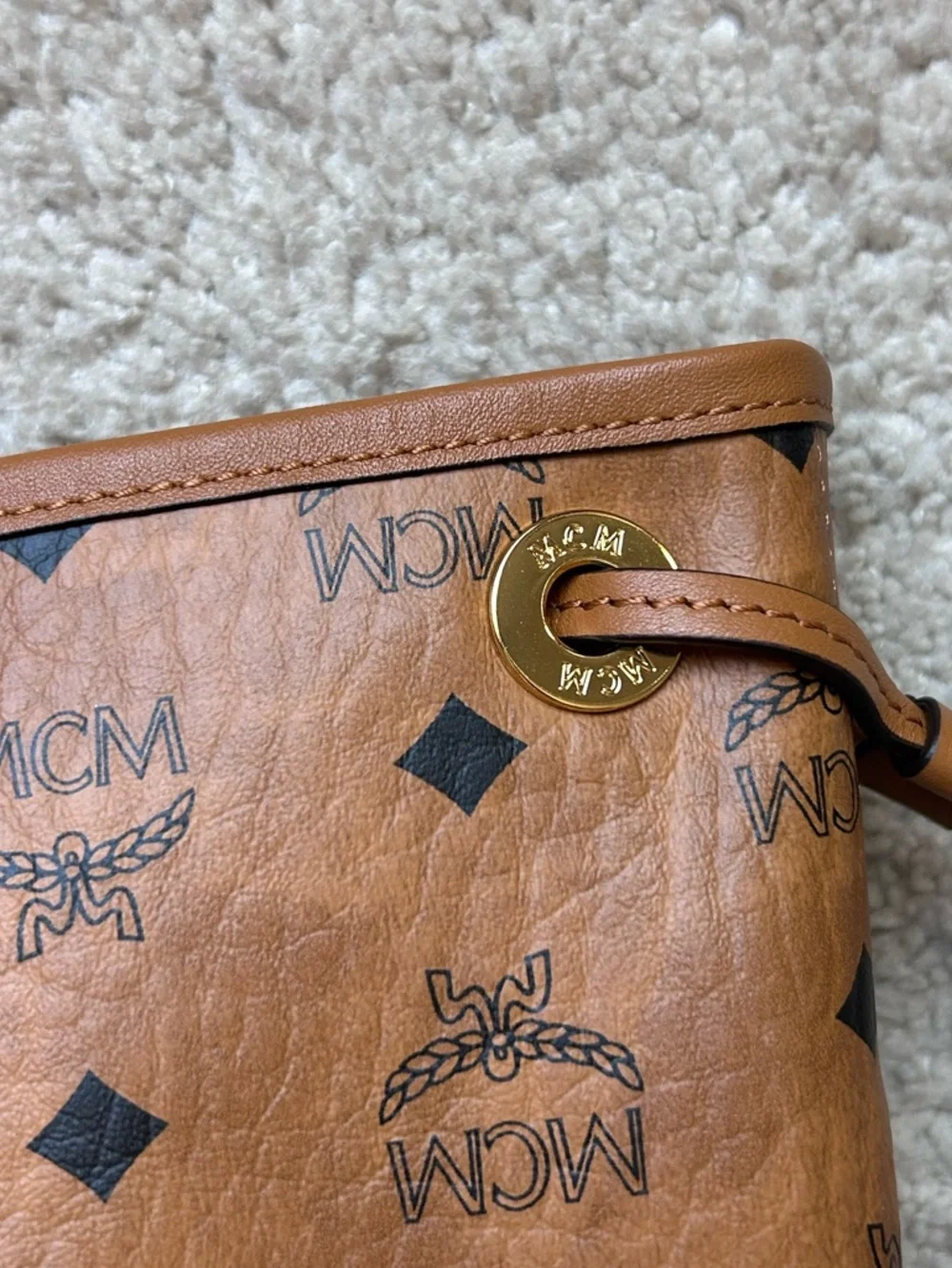 NWT MCM Reversible Liz Shopper Tote in Visetos Cognac Sz Large - Picture 9 of 16